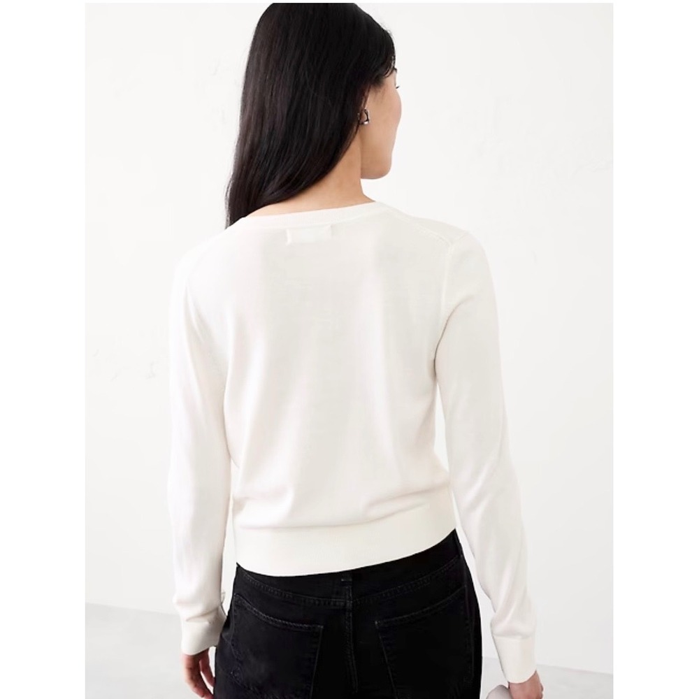 Banana Republic Sweater Italian Wool Cashmere Blend, Womens M‎ Ivory White
